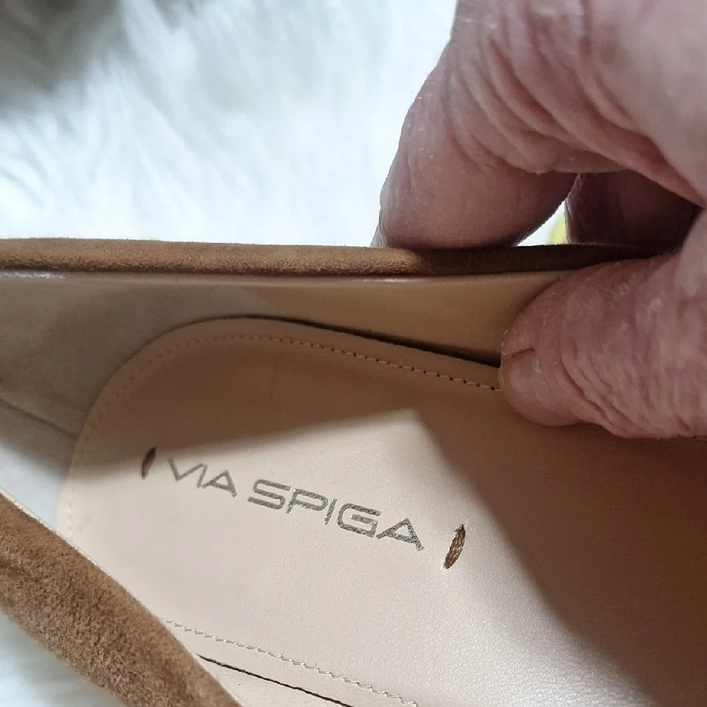 Via Spiga Tan Suede Wedges